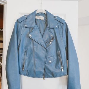 Zara Blue leather jacket